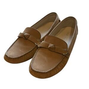 Cole Haan Tan Nubuck Leather Evelyn Bow Driving Loafer - 9.5